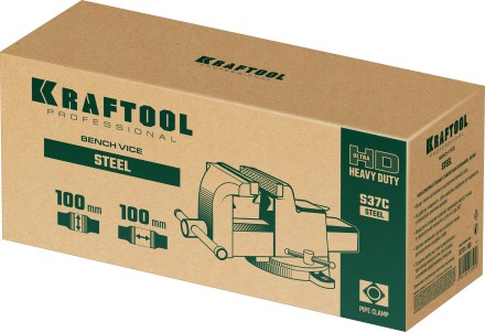 Тиски KRAFTOOL STEEL стальные 32701-100 купить в Уфе