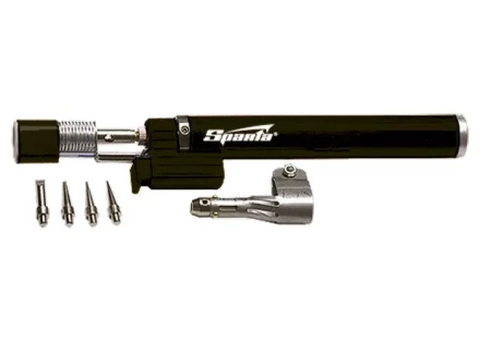 Горелка газовая тип &quot;Карандаш&quot; c пьезоподжигом + 4 насадки для пайки 200 мм SPARTA 914325 купить в Уфе