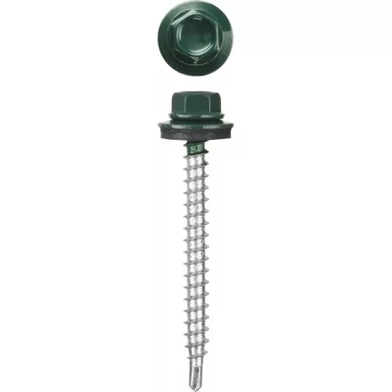 Саморезы СКД кровельные, RAL 6005 зеленый насыщенный, 29 x 4.8 мм, 400 шт, для деревянной обрешетки, STAYER 30305-48-029-6005 купить в Уфе