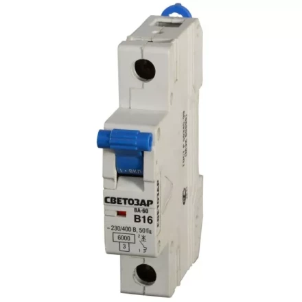 Выключатель автоматический СВЕТОЗАР 1-полюсный, 32 A, &quot;B&quot;, откл. сп. 6 кА, 230 / 400 В SV-49051-32-B купить в Уфе
