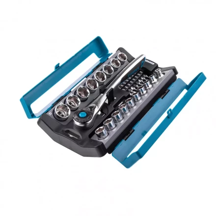 Набор торцевых головок трещотка 120 зубьев 36 предметов 1/2&quot; 3/8” CrV Gross 14145 купить в Уфе