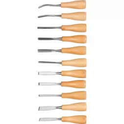 Набор DEXX: Стамески фигурные "МИНИ" с деревянной ручкой, 11шт 1834-H11_z01