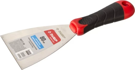 Шпатель ЗУБР &quot;МАСТЕР&quot;, профилированное нержавеющее полотно, 2к ручка, 80мм 10072-08 купить в Уфе