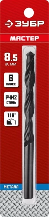 ЗУБР 8.5 х 117 мм, сталь Р4М2, класс В, сверло по металлу (29605-8.5) купить в Уфе