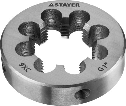 Плашка круглая ручная STAYER &quot;MASTER&quot;, сталь 9ХС, для трубной резьбы G 1`` 28029-1 купить в Уфе