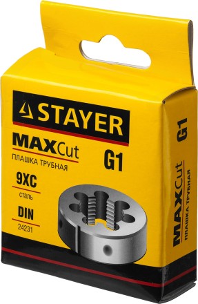 Плашка круглая ручная STAYER &quot;MASTER&quot;, сталь 9ХС, для трубной резьбы G 1`` 28029-1 купить в Уфе