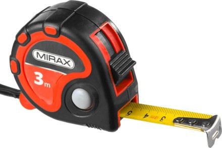 Рулетка MIRAX, 3 стопора, двухкомпонентный пластиковый корпус, 3мх16мм 34013-03-16 купить в Уфе