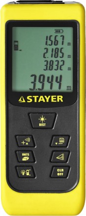 Дальномер STAYER &quot;MASTER&quot; MAX-Control лазерный, 2 точки отсчета, дальность 50м, точность 2мм 34957 купить в Уфе