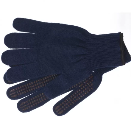 Перчатки трикотажные акрил ПВХгель Протектор синий оверлок Сибртех Россия 68665 купить в Уфе