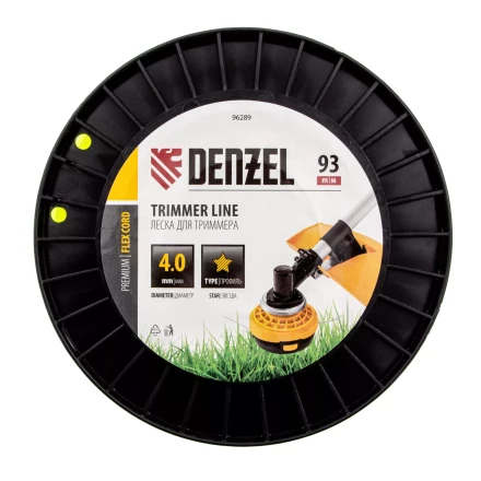 Леска для триммера звезда, 4,0мм х 93м, на DIN катушке FLEX CORD// Denzel 96289 купить в Уфе