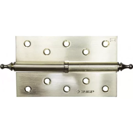 Петля дверная разъемная ЗУБР &quot;ЭКСПЕРТ&quot;, 1 подшипник, цвет мат. латунь (SB), правая, с крепежом, 125х75х2,5мм,2шт 37605-125-3R купить в Уфе