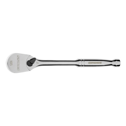 Ключ-трещотка 3/8&quot; Gross 14051, CrV, 120 зубьев, цельнометаллический, хром купить в Уфе
