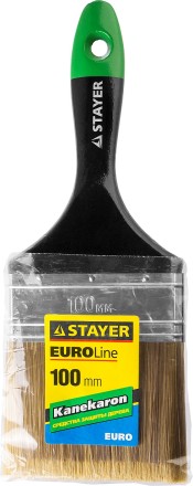 STAYER “KANEKARON-EURO”. Кисть плоская, искусственная щетина, деревянная ручка, 100мм 0106-100 купить в Уфе