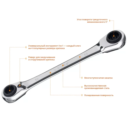 Наборы трещоточных комбинированных ключей накидных серия ПРОФЕССИОНАЛ купить в Уфе