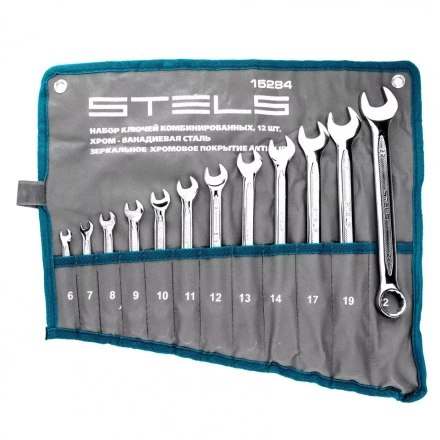 Набор ключей комбинированных 12 шт 6-22 мм, антислип Stels 15284 купить в Уфе