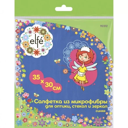 Салфетка из микрофибры для оптики стекол и зеркал синяя 350 х 300 мм Elfe 92312 купить в Уфе