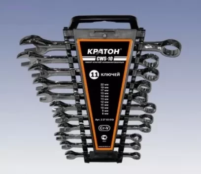 Набор ключей комбинированных Кратон CWS-10 11 пр. 2 27 03 010 купить в Уфе