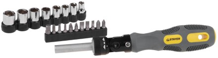 Набор STAYER Отвертки &quot;MAX-GRIP&quot;, Cr-V, реверсивно-рычажная, 20 предметов 2585-H20 G купить в Уфе