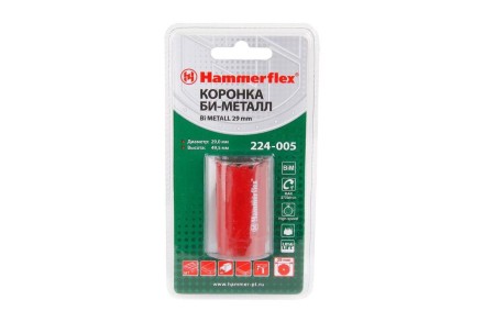 Коронка биметаллическая HAMMER Ф29х38мм 5/8&quot; BiMETALL (224-005) купить в Уфе