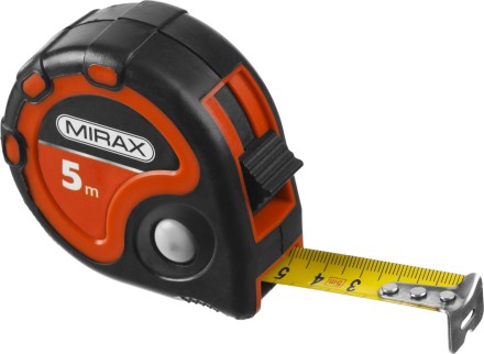 Рулетка MIRAX, 3 стопора, двухкомпонентный пластиковый корпус, 5мх25мм 34013-05-25 купить в Уфе
