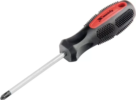 Отвертка Anti-Slip SL8,0 х 150 мм CrV двухкомп. рукоятка MATRIX 12226 купить в Уфе