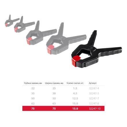 ЗУБР МЗ-100, 100 х 75 мм, пружинный зажим (32247-10) купить в Уфе