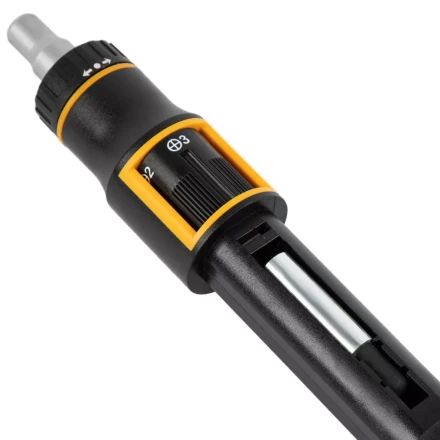 Отвертка реверсивная с револьверным механизмом Denzel 7711601, 11 шт, сталь S2 купить в Уфе