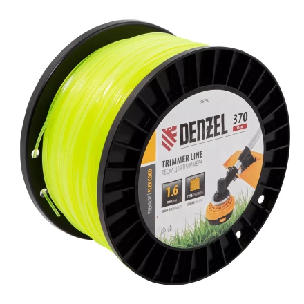 Леска для триммера квадрат 1,6мм х 370м, на DIN катушке FLEX CORD// Denzel 96290 купить в Уфе