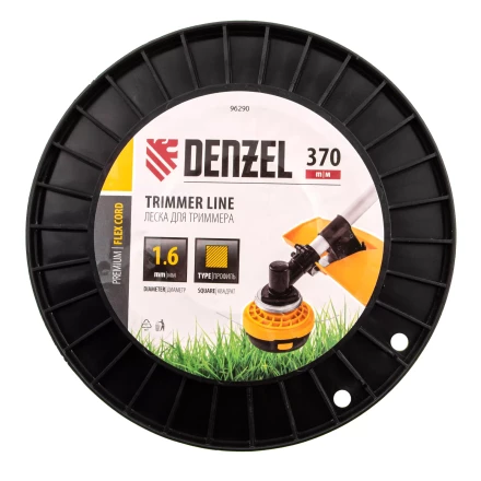 Леска для триммера квадрат 1,6мм х 370м, на DIN катушке FLEX CORD// Denzel 96290 купить в Уфе