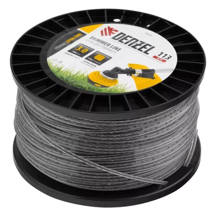 Леска для триммера двухкомпонентная зубчатый квадрат, 3,0мм х 113м, на DIN кат. EXTRA CORD// Denzel 96828 купить в Уфе