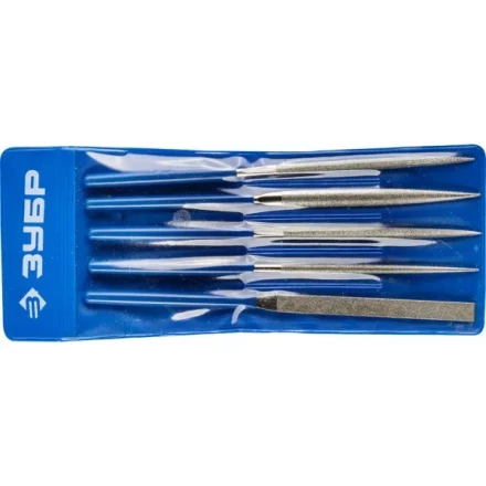 Набор ЗУБР &quot;ЭКСПЕРТ&quot; Надфили с алмазным напылением в пакете PVC, P 140, 160х80мм, 5 предметов 33386-160-H5 купить в Уфе