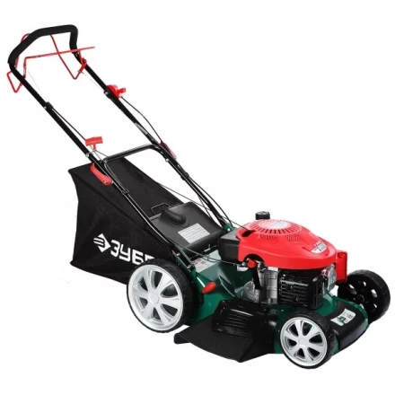 Газонокосилка ЗУБР бензиновая, самоход, 10 ступ. (25-75мм), 65л травосборник, мульчирование, 173см3, 510мм, 4.3кВт ЗГКБ-510СТ купить в Уфе