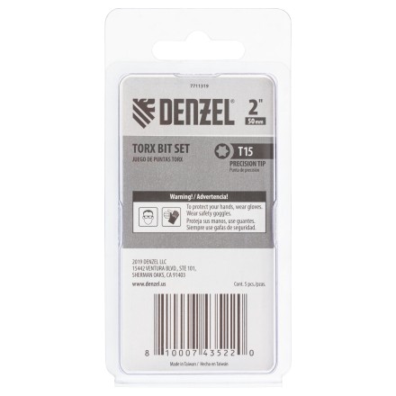 Бита T15x50, 5 шт. Denzel 7711319 купить в Уфе