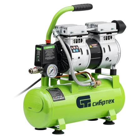 Компрессор безмаслянный малошумный Сибртех МБ 750/10,750 Вт, 10 л, 150 л/мин 58001 купить в Уфе