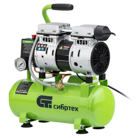 Компрессор безмаслянный малошумный Сибртех МБ 750/10,750 Вт, 10 л, 150 л/мин 58001 купить в Уфе