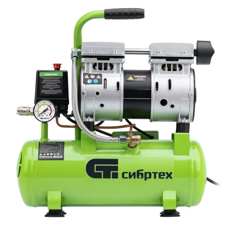 Компрессор безмаслянный малошумный Сибртех МБ 750/10,750 Вт, 10 л, 150 л/мин 58001 купить в Уфе