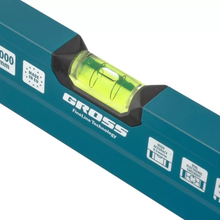 Уровень алюминиевый 1200 мм 2 рукоятки фрезеровка 3 глазка Prazision Gross 34443 купить в Уфе