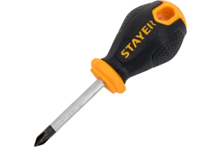 Отвертка STAYER &quot;MASTER&quot;, двухкомпонентная рукоятка, магнитный наконечник, &quot;STUBBY&quot; ( бочка ), PH1x38мм 2510-38-1_z03 купить в Уфе
