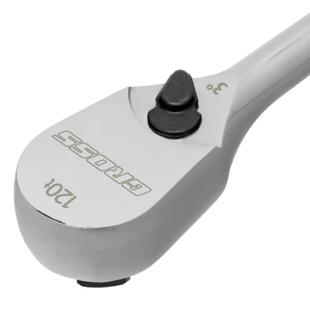 Ключ-трещотка 1/2&quot; Gross 14052, CrV, 120 зубьев, цельнометаллический, хром купить в Уфе