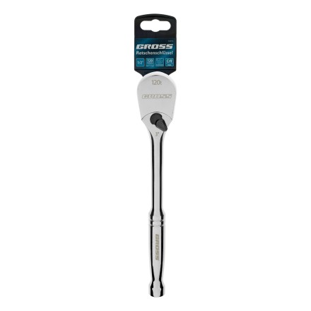 Ключ-трещотка 1/2&quot; Gross 14052, CrV, 120 зубьев, цельнометаллический, хром купить в Уфе