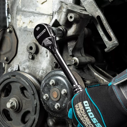 Ключ-трещотка 1/2&quot; Gross 14052, CrV, 120 зубьев, цельнометаллический, хром купить в Уфе