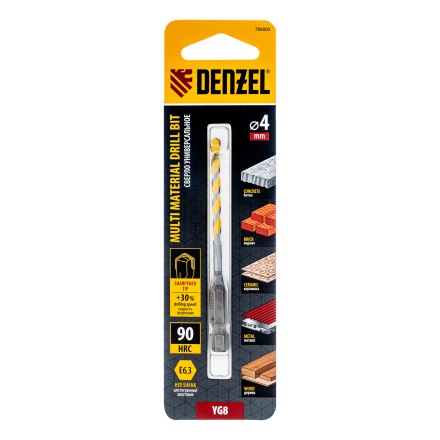 Сверло универсальное, Multi cut, 4 мм Denzel 706005 купить в Уфе