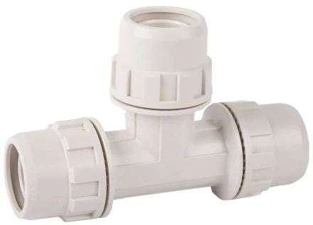 Тройник ЗУБР &quot;ШиреФит&quot; соединительный &quot;штуцер с гайкой - штуцер с гайкой - штуцер с гайкой&quot;, 26мм 51505-26 купить в Уфе