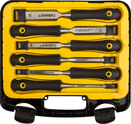 Набор cтамесок с двухкомпонентными ручками, 6/10/12/16/20/25мм, 6шт, STAYER Profi 18205-H6 купить в Уфе