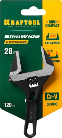 Ключ разводной компактный c тонкими губками KRAFTOOL SlimWide Compact 27266-15 купить в Уфе