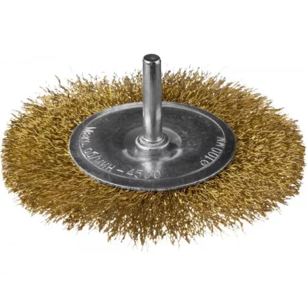 DEXX. Щетка дисковая для дрели, витая стальная латунированная проволока 0,3мм, 100мм 35110-100 купить в Уфе