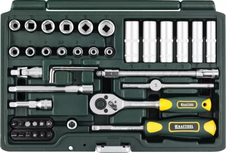 Набор KRAFTOOL &quot;EXPERT QUALITAT&quot;: Торцовые головки &quot;SUPER LOCK&quot; с присоединит квадратом, 1/4&quot;, 42 предмета 27885-H42_z02 купить в Уфе