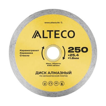 Диск алмазный по керамической плитке ALTECO 250x25.4x1.8 мм 66528 купить в Уфе