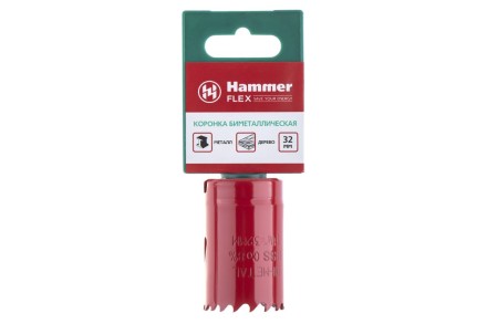 Коронка биметаллическая HAMMER Ф32х38мм 5/8&quot; BiMETALL (224-006) купить в Уфе