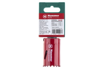 Коронка биметаллическая HAMMER Ф32х38мм 5/8&quot; BiMETALL (224-006) купить в Уфе
